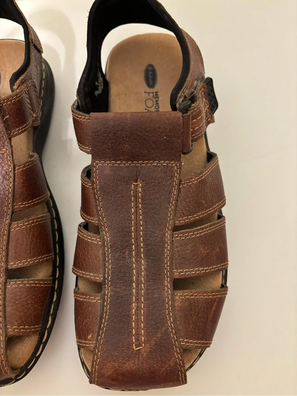 DR SCHOLLS Men’s Brown Leather Closed Sandals Size 10M